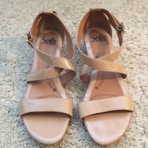 Wedge patent sandals